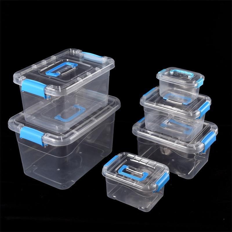 収納ボックス レディース メンズ キッズ PP プラスチック 透明 手提げ フタ付き 整理箱 積み木 おもちゃ 雑貨 洗濯 多用途 防塵 防潮(x2)