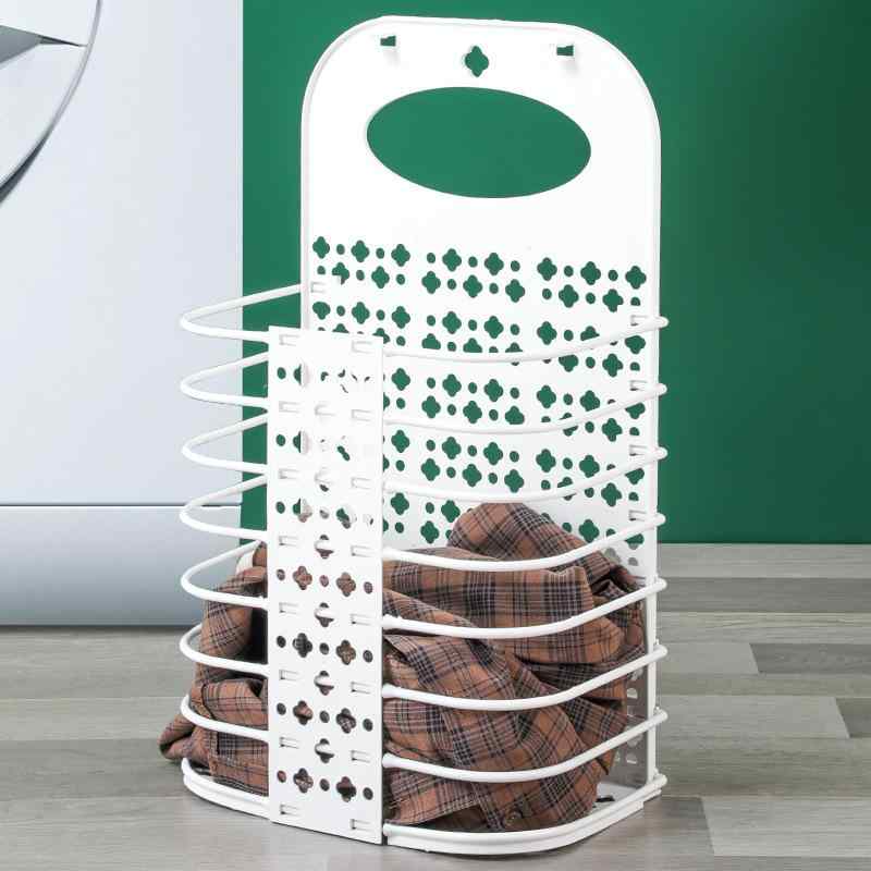 洗濯かご 壁掛け式 折りたたみ式 ランドリーバスケット プラスチック製 ランドリーボックス 脱衣かご ..