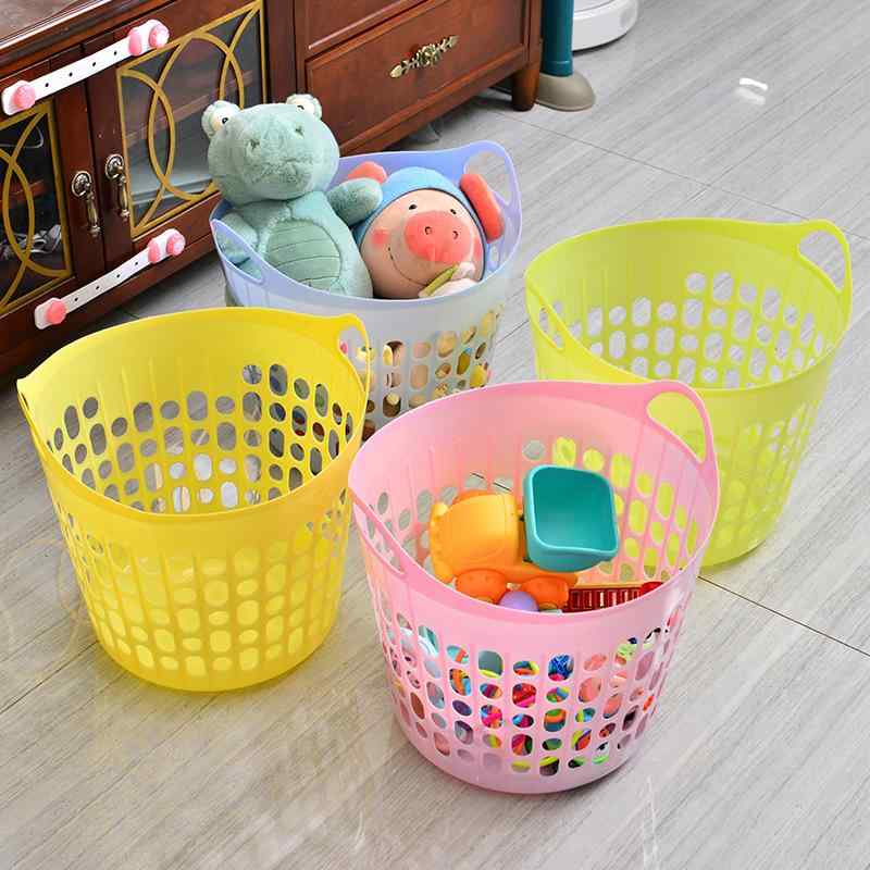 収納かご ランドリーバスケット 多機能 プラスチック製 手提げ 穴あき キッチン バスケット 雑貨 整理(..