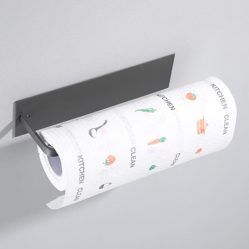 キッチン収納ラック 壁掛け 穴あけ不要 ブラック ホワイト キッチンペーパーホルダー タオル掛け 炭素..