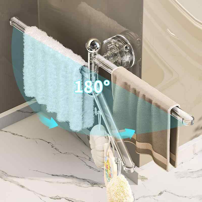 タオルハンガー 壁掛け 回転式 粘着式 穴あけ不要 キッチン 洗面所 透明 ブラック イエロー 多機能 軽量