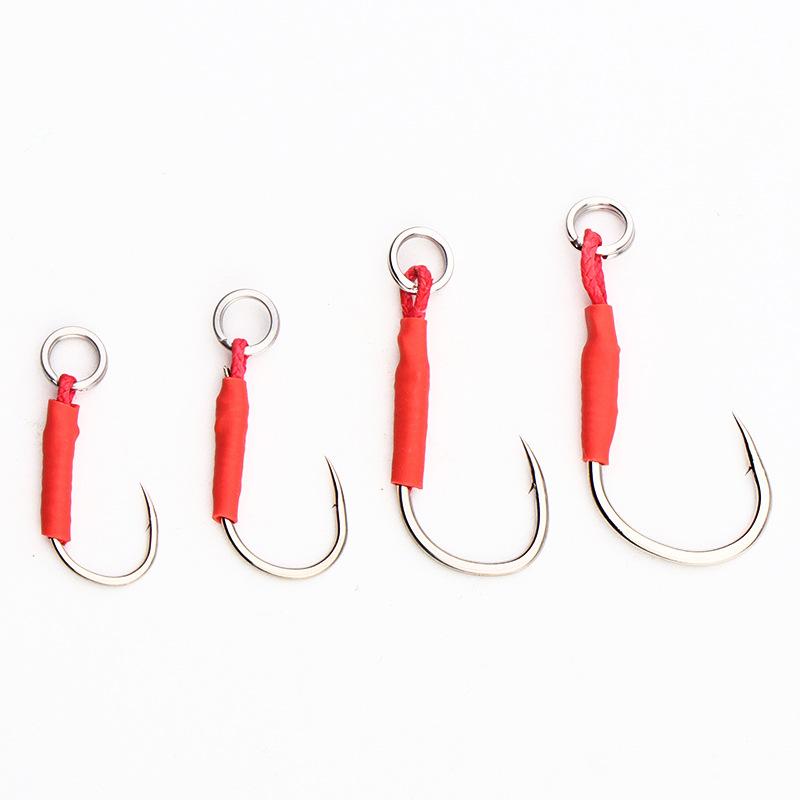 釣り針 海釣り用 オフショア ジギングフック 伊勢尼 ダブルフック バーブ付き 熱収縮チューブ DaIlyma ..