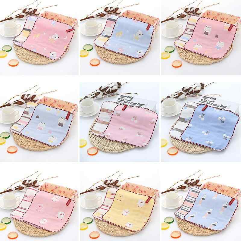 ハンカチ ベビー・キッズ 六重ガーゼ ジャガード織 コットン ミニタオル 花柄 25cm(x2)