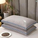 枕 枕カバー付き 蕎麦殻 まくら 頸椎サポート 寝具 リネン風生地 グレー ブルー レッド ピンク 花柄 子供用枕 長方形 35 55 40 60|詳細画像