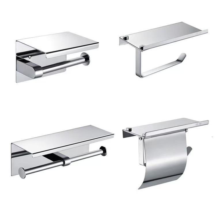 トイレットペーパーホルダー ステンレス製 ペーパータオルホルダー 壁掛け 穴あけ不要 予備ロール収納..