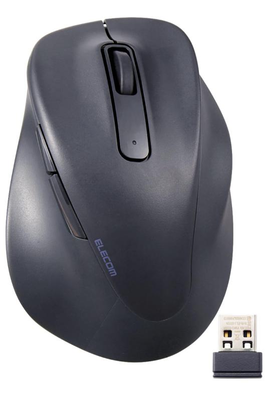 エレコム マウス ワイヤレスマウス EX-G 無線2.4GHz 静音 XLサイズ 5ボタン 「AskDoctors評価サービス」認証 抗菌 ブラック M-XGXL30DBSKBK