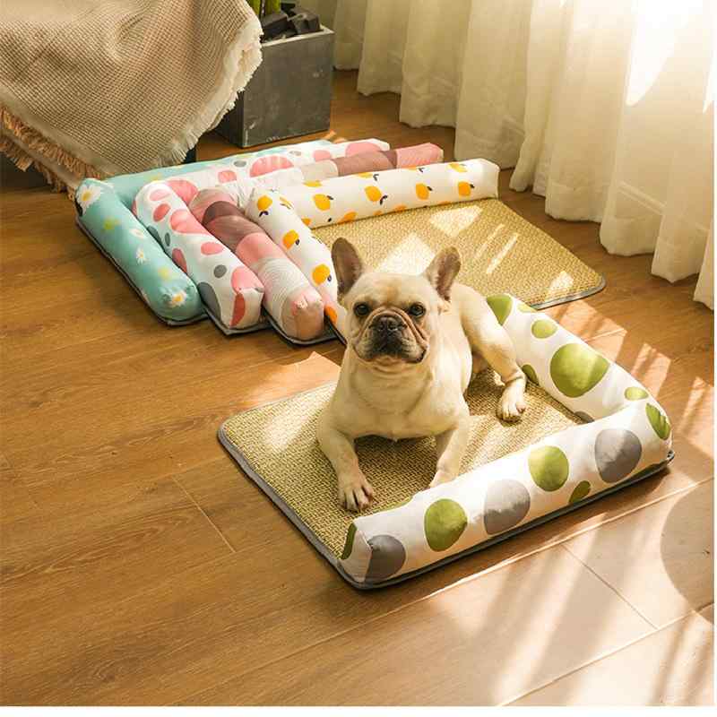 ペット用マット 犬 猫 夏用 藤編み クールマット クッション テディ 涼感 冷感 暑さ対策 小型犬 中型犬..