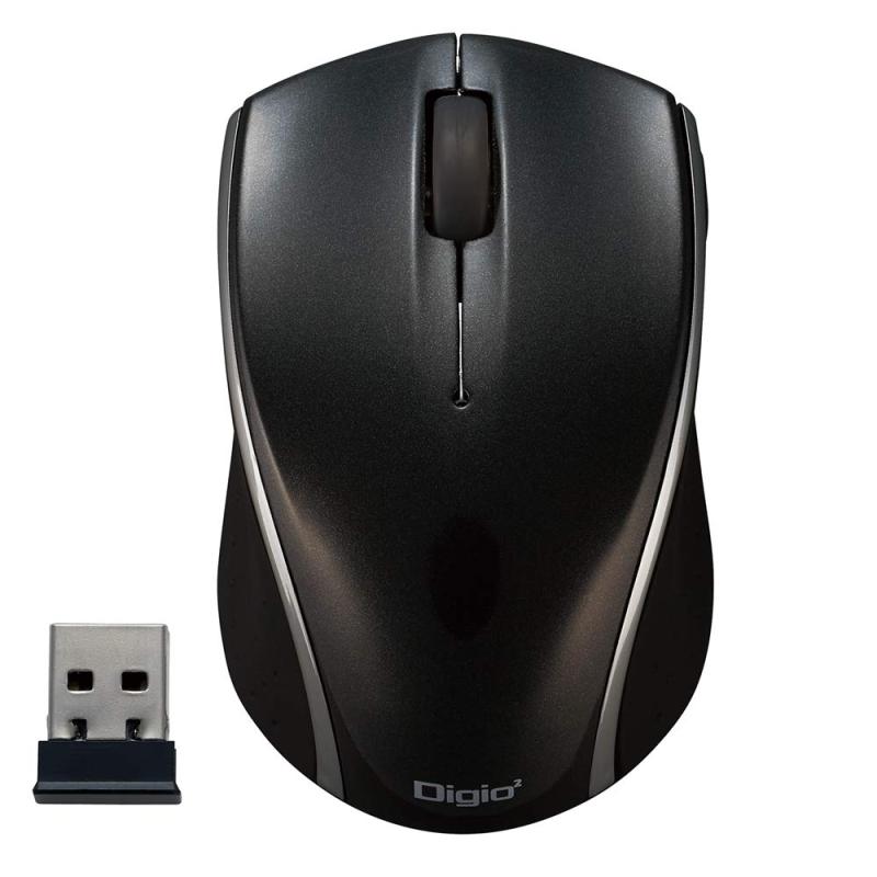 ナカバヤシ(Nakabayashi) Digio2 無線 マウス 小型 3ボタン BlueLED ブラック Z8480