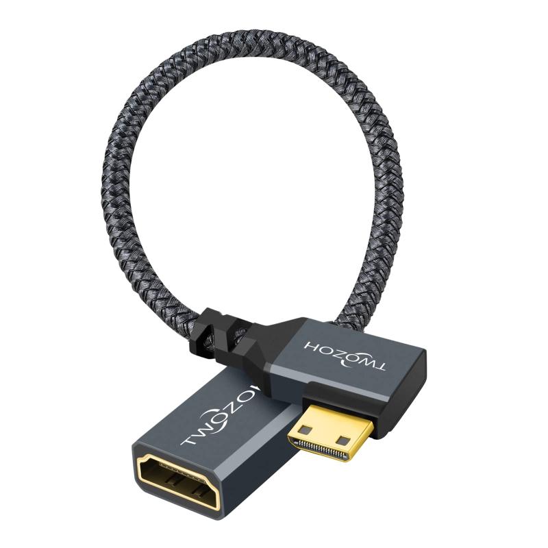 Twozoh Mini HDMI - HDMI ץ֥ 0.2M ʥ 90 ľ  ߥ HDMI - ᥹ H...