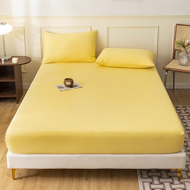 ベッドカバー シングル ベッドシーツ マットレスカバー 無地 水洗い綿 磨毛 ピンク 玉色 ベージュ ライトパープル スカイブルー(x5)