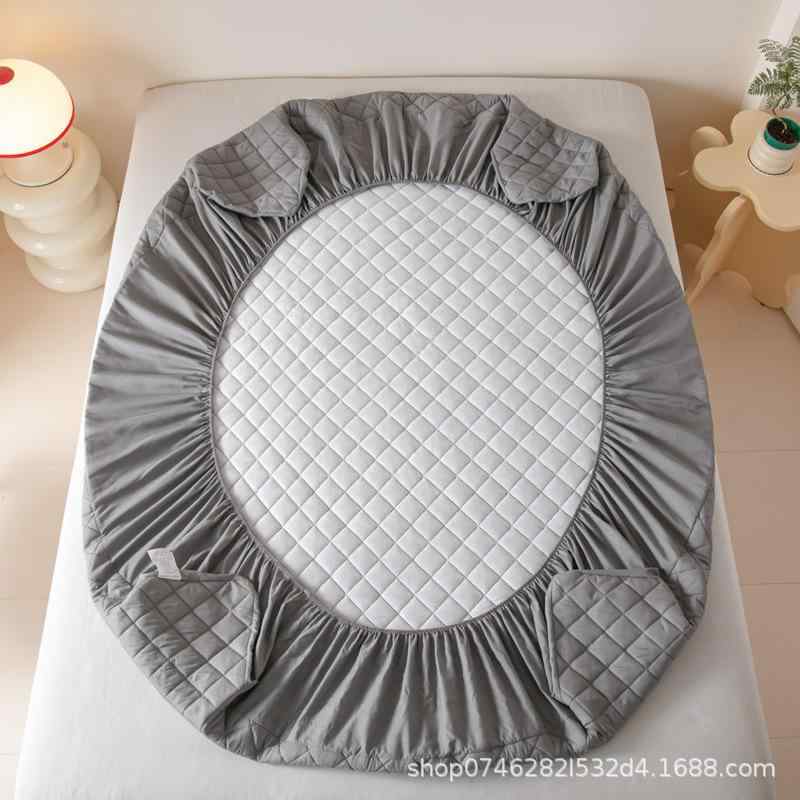 ベッド 寝具 防水 夹棉 ベッドシーツ ベッドカバー 3点セット ベッドマットレス保護 防ダニ 小方格 無..