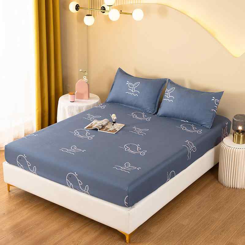 ベッドカバー レディース 寝具 洗えるコットン 防ダニ 滑り止め付き 全周ゴム付き マットレスカバー オ..