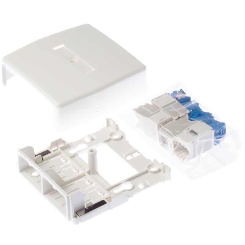 パンドウイット Cat6Aローゼットボックスキット シャッター付き 4個口白 JOQ4H6A00