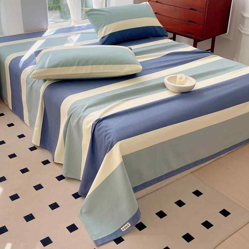 綿 コットン ベッドシーツ フラットシーツ 枕カバー 3点セット シングルサイズ 布団シーツ 寝具 ストラ..