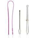 紐通し ゴム紐通し ひも通し 3本セット 糸通し器 はさみ式ひも通し&玉付ひも通し プラスチック&ステンレス製 DIY 手作り 裁縫道具 手芸用品 ひも/ゴムをしっかり挟んでスムーズに通す (