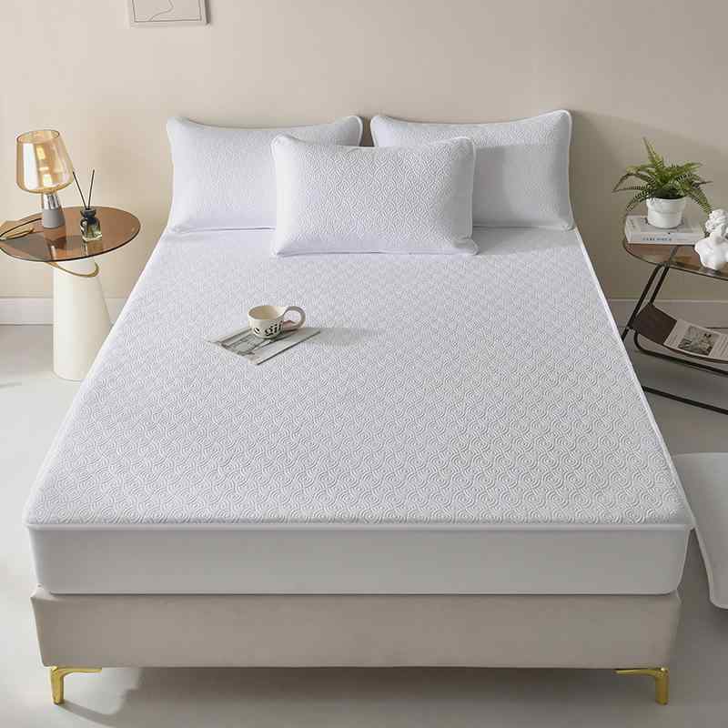 ベッドシーツ 防水 ベビー キッズ A類 水洗い綿 幾何学模様 ベッドカバー マットレス保護 伸縮性 90 12..