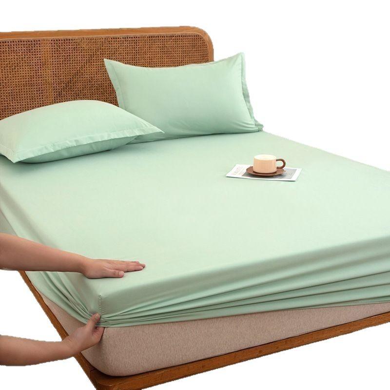 ベッドカバー ベッドシーツ 学生寮 ホーム ベッドパッド 防塵 水洗綿 無地 90 120 135 150 180 200cm グレー グリーン ピンク ベージ...