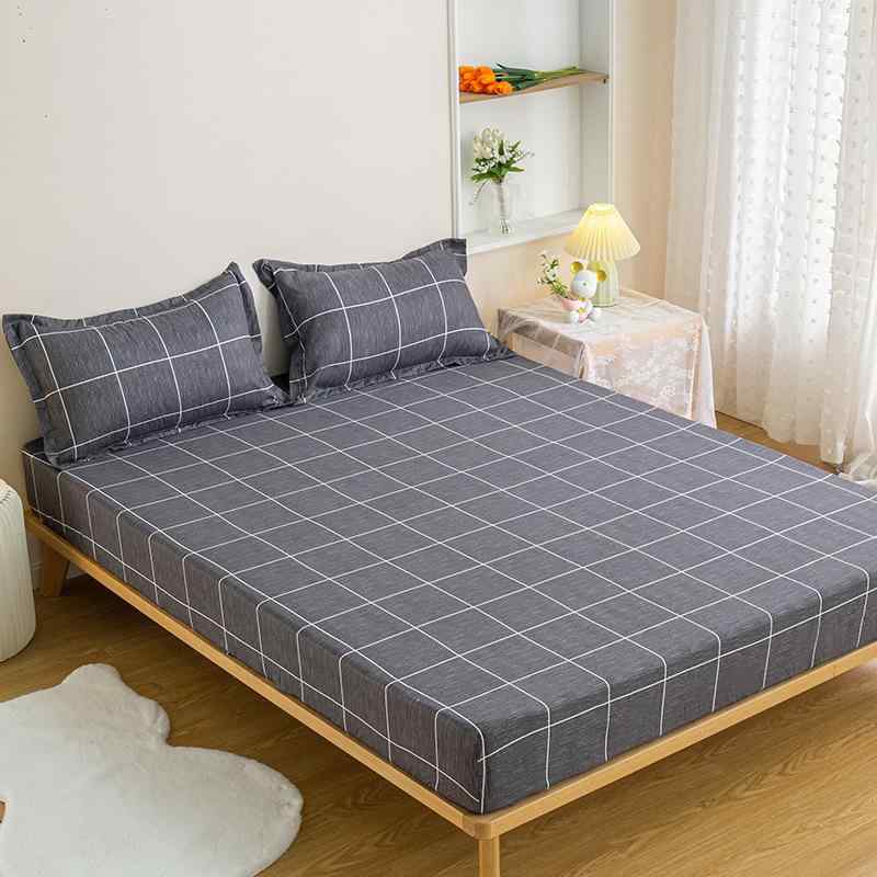 ベッドシーツ シングル セミダブル ダブル クイーン 防滑 マットレスカバー 全周ゴム付き 着脱簡単 敷き布団カバー ポリエステル混紡 幾何学模様 花柄 かわいい 北欧風 韓国