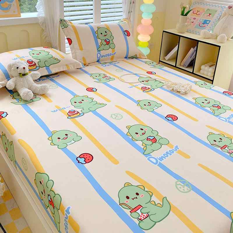 ベッドカバー レディース キッズ カートゥーン柄 紋織り 家庭用 ベッドマット 保護カバー 滑り止め 防..
