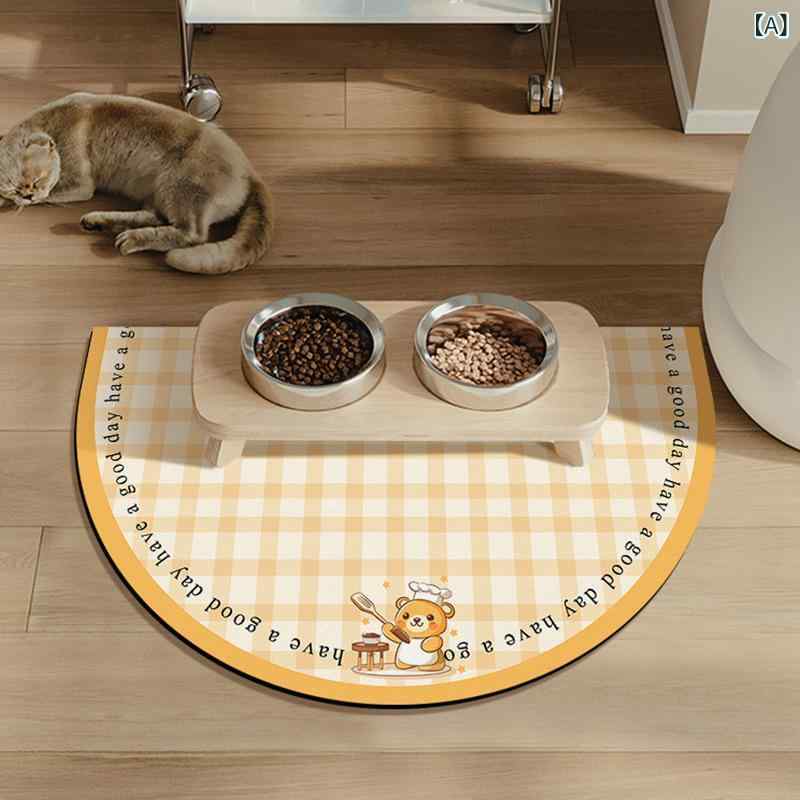 マット ペット用 大判 シリコン製 犬 猫 食器 餌 水 食べこぼし 防止 吸水 防滑 40×60cm