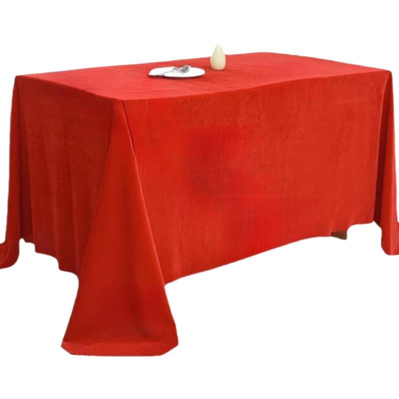 テーブルクロス 厚手 金糸 ベルベット生地 ポリエステル 無地 正方形 長方形 会議 イベント ディスプレイ ワインレッド系 ブラック系