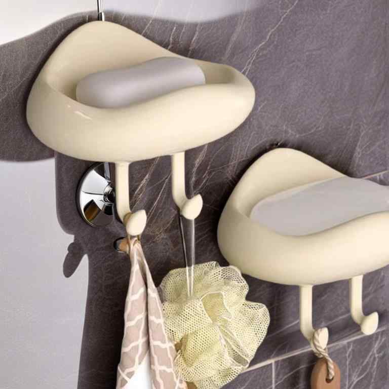 石鹸ケース レディース 壁掛け式 水切り 穴あけ不要 浴室 洗面所 収納 フック付き かわいい 雲型デザイン