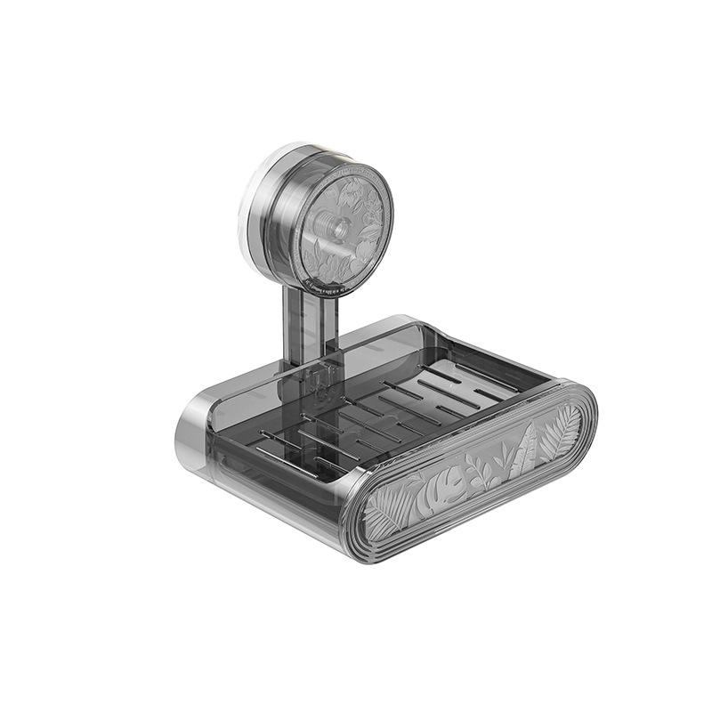 石鹸ケース 多機能 水切り 吸盤式 防水 防カビ 浴室 洗面所 プラスチック 透明 シルバー 黒 ピンク系