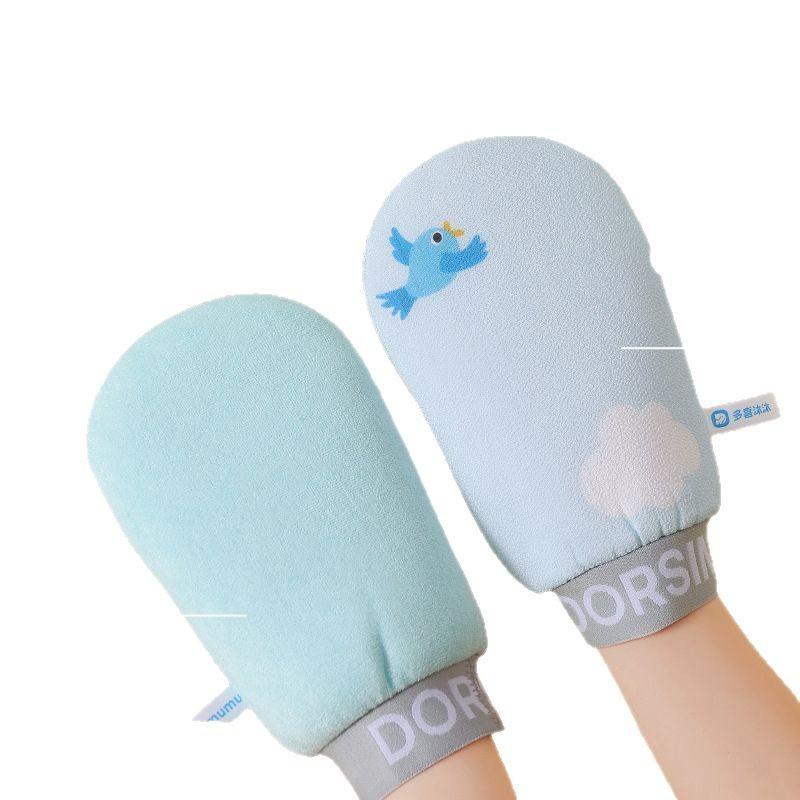 ボディタオル 子供用 女性用 あかすりタオル かわいい 小鳥 両面 垢すり ピンク オレンジ ブルー