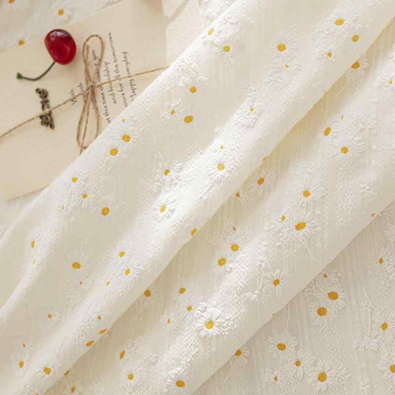 テーブルクロス 風 小さめデイジー柄 綿麻布 テーブルマット デスクマット 花柄 ピクニック