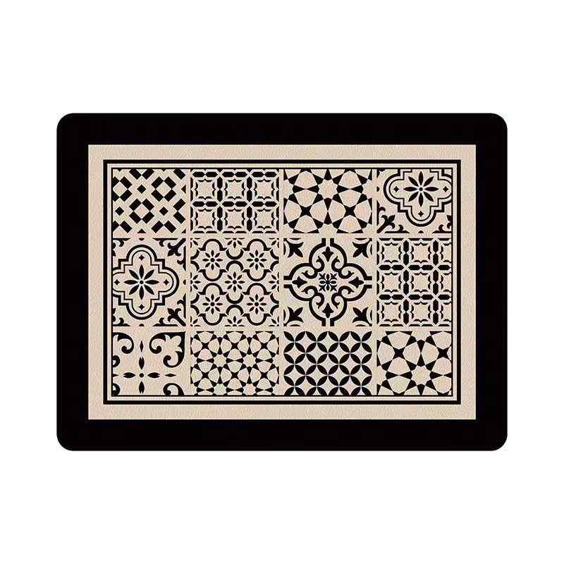 テーブルマット 北欧風 長方形 珪藻土 吸水 速乾 断熱 耐熱 滑り止め キッチンマット ランチョンマット プレースマット ホームデコレーション 西シリー 蓮の葉柄