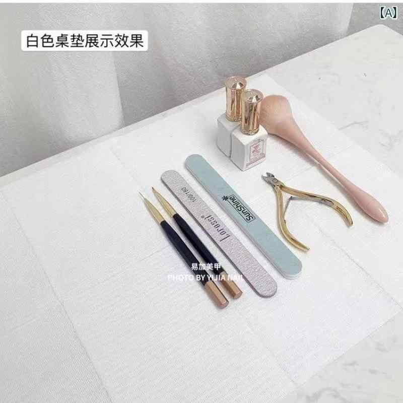 ネイル デスクマット 使い捨て コットン製 テーブルクロス 白 紫 ピンク系 緑 青 黒 無地 ホテルスタイル