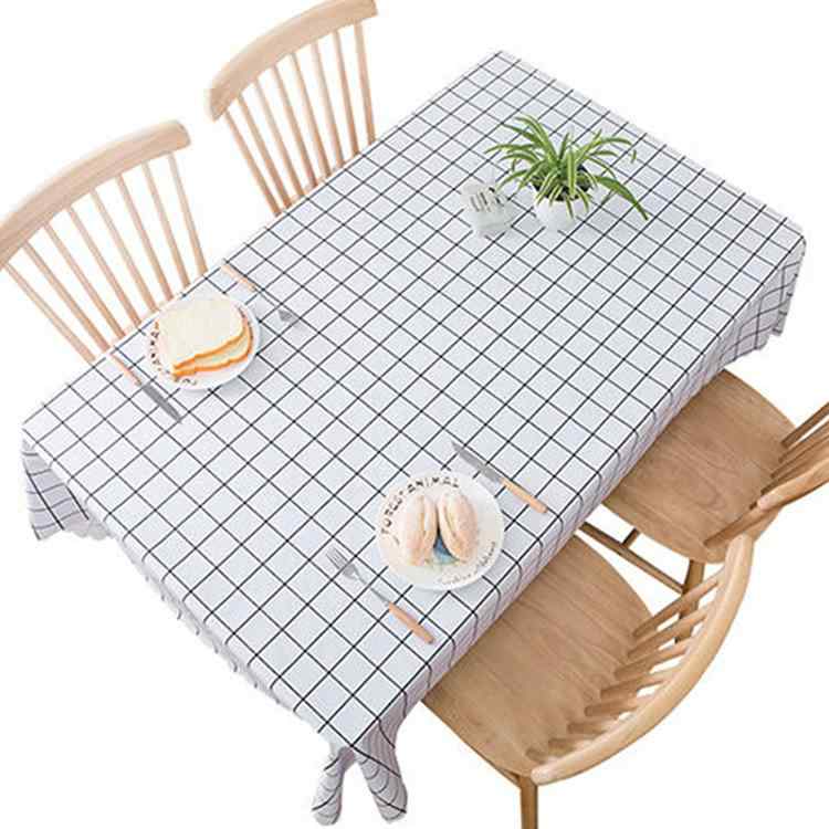 テーブルクロス PVC製 長方形 北欧風 シンプル 無地 防水 防汚 耐熱 学生 デスクマット 食卓カバー 白 緑 ピンク系(x2)