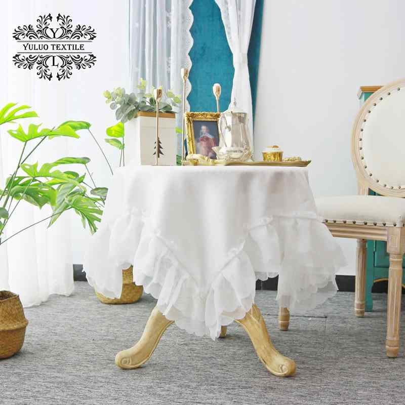 テーブルクロス レディース ガールズ レース フリル 花柄 ポリエステル 白 ホワイト スクエア 防塵 か..