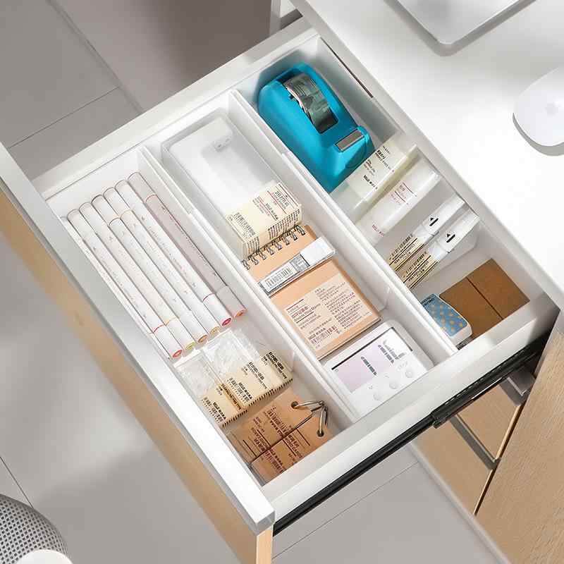 収納ケース 伸縮式 キッチン 卓上 整理ボックス プラスチック製 カトラリー 文具 スマホ ケーブル 小物..