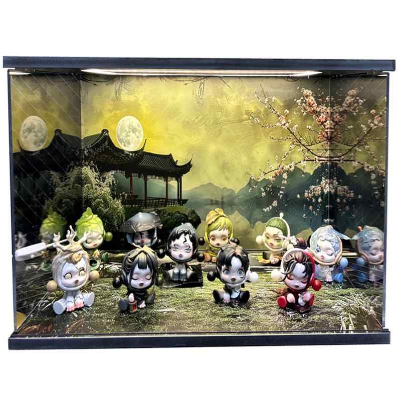 コレクションケース フィギュアケース ドールケース アクリル製 LEDライト付き 収納ボックス ロマンチ..