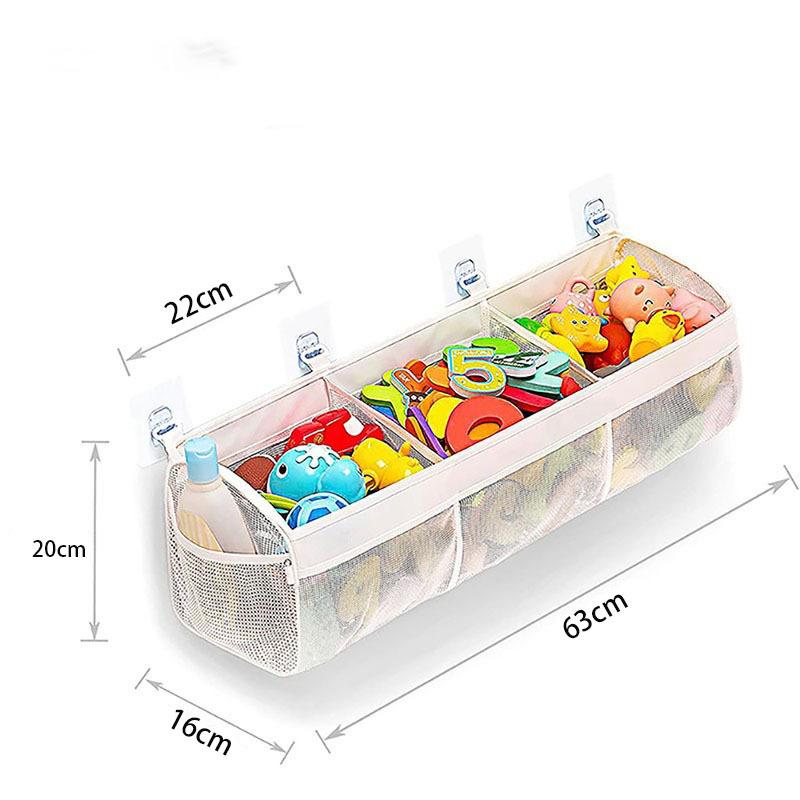 おもちゃ収納袋 子供用 バスルーム 壁掛け メッシュバッグ 水切り カートゥーン柄 ホワイト ピンク パープル 小太陽 小恐竜 ヒョウ柄 布製