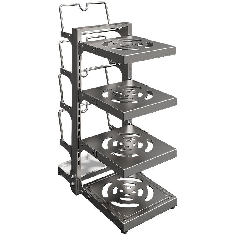 キッチン収納 多機能ラック 家庭用 調味料鍋 鍋蓋 まな板 食器 カトラリー シンク下 キャビネット 調節..