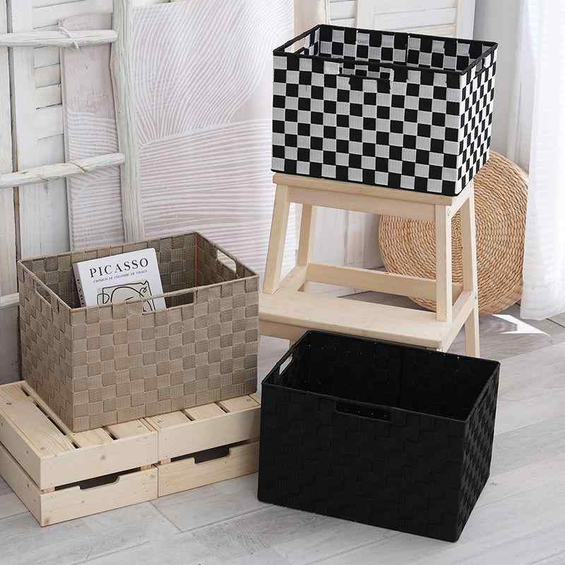 収納ケース レディース メンズ 卓上 整理ボックス ポリプロピレン製 雑貨 果物 下着 小物 衣類 原木色 黒 ブラック(x2)