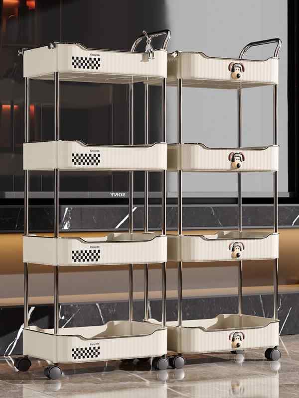 ベビー キッズ 収納ラック トローリーワゴン おもちゃ箱 ランドセルラック キャスター付き 2段 3段 4段..