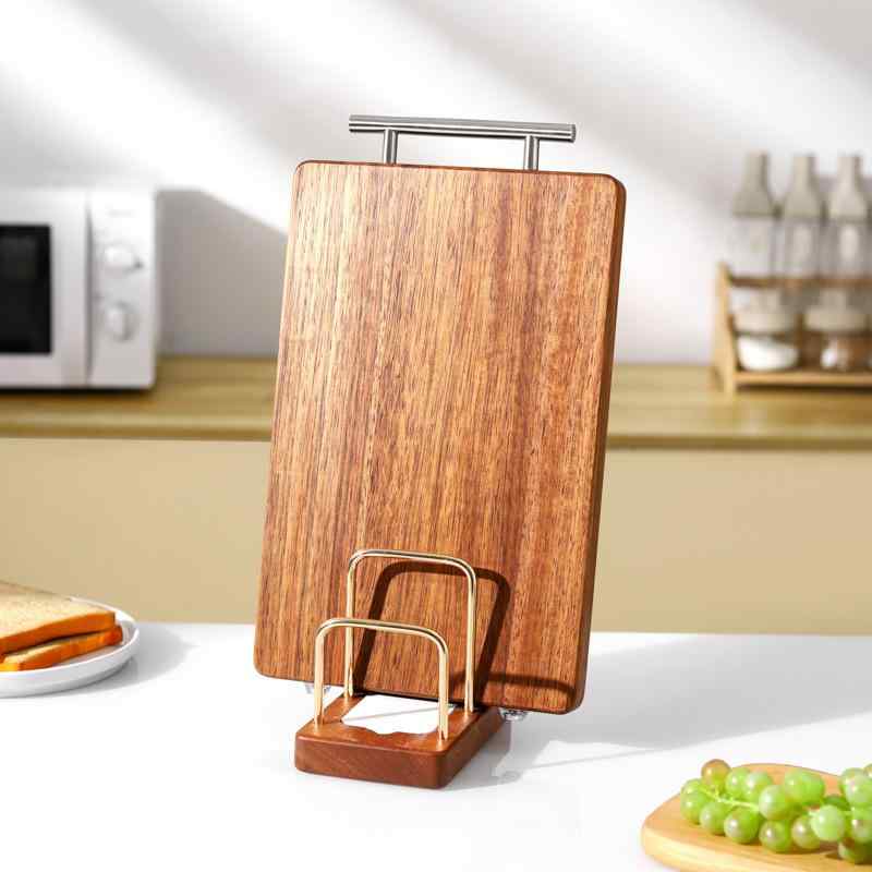まな板スタンド ウッド 木製 鍋蓋置き প্লেট置き キッチン収納 卓上 2段 実木 不锈钢