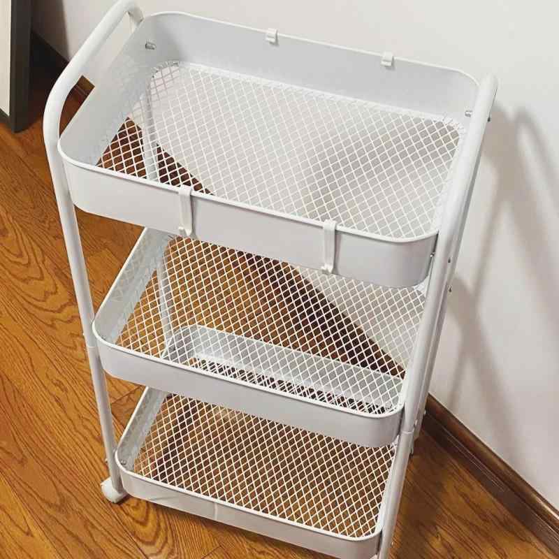 キッチン収納カート 3段 4段 5段 キャスター付き 炭素鋼製 スリムワゴン 隙間収納 すきま収納 調味料ラ..