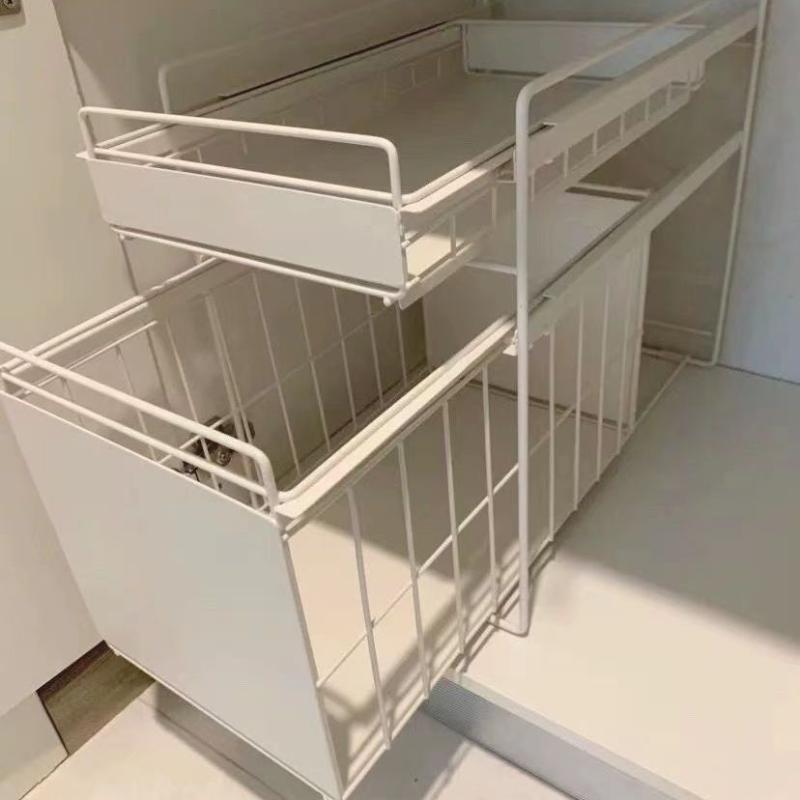 収納ラック レディース キッチン 伸縮式 多層 調味料 鍋 食器 収納棚 ホワイト ブラック 大容量