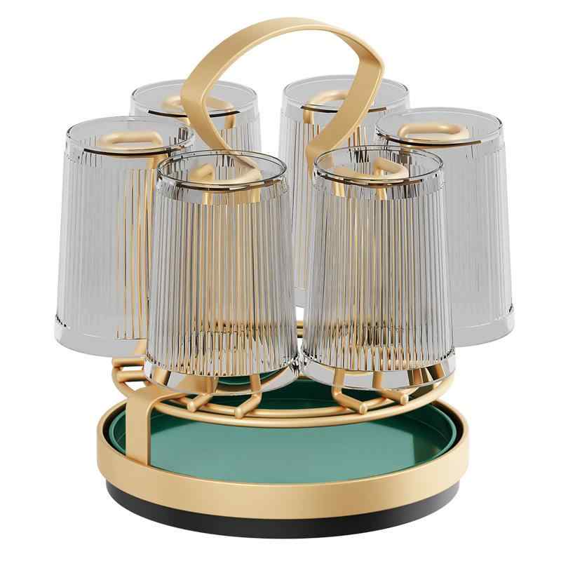 カップラック 360度回転式 グラスホルダー キッチン リビング 台所 カウンター 卓上 水切りラック コッ..