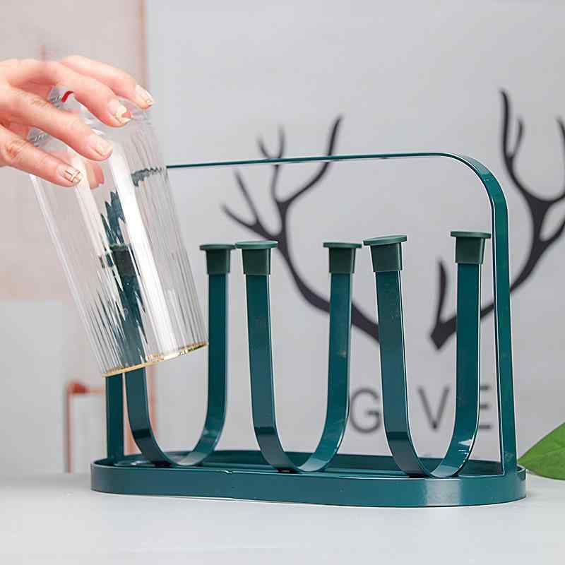 グラスタンド コップスタンド 橙色 緑 グラス コップ カップ スタンド ラック ホルダー キッチン収納 鉄製 現代風(x2)