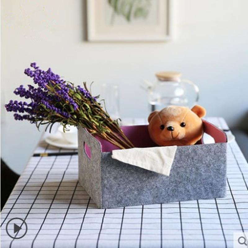 収納ボックス レディース メンズ 卓上 収納ケース フェルト 布製 折りたたみ 小物入れ 化粧品 文房具 整理ボックス 浅灰 ピンク系(x10)