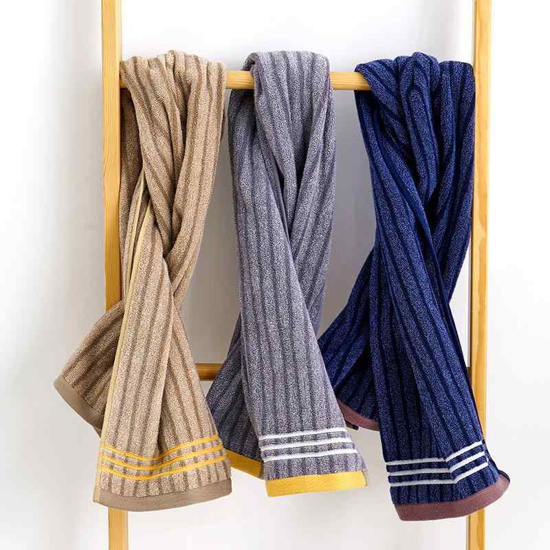 タオル メンズ レディース 洗顔 吸水 速乾 スポーツ 運動 拭き汗 綿 100cm×36cm ブルー グレー ブラウン