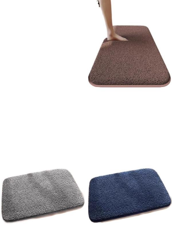 バスマット 吸水 速乾 浴室マット 滑り止め付き 厚手 ロング パイル ドアマット トイレマット 玄関マッ..