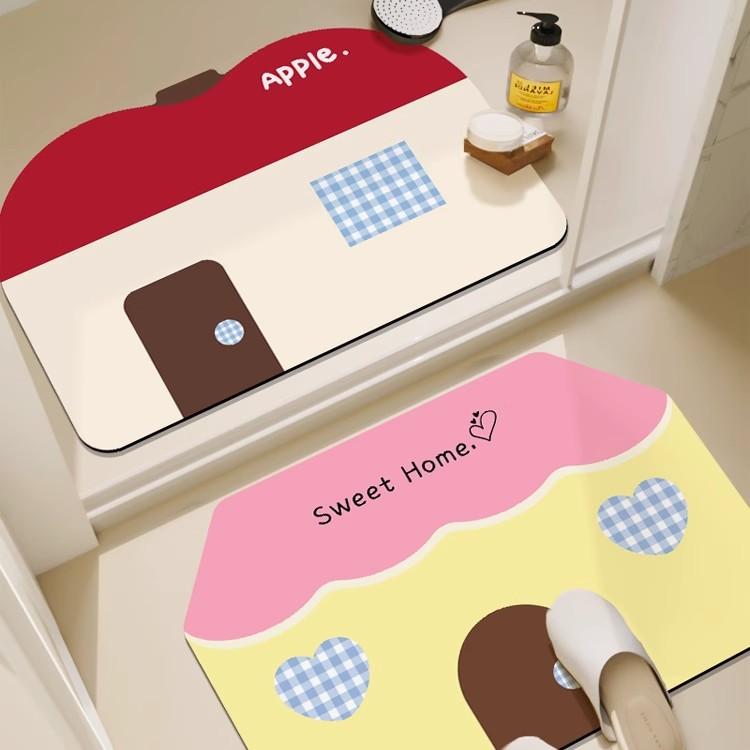 玄関マット バスマット 珪藻土マット 韓国 かわいい 幾何学模様 耐 грязь 滑り止め 水洗い 浴室 トイレ..