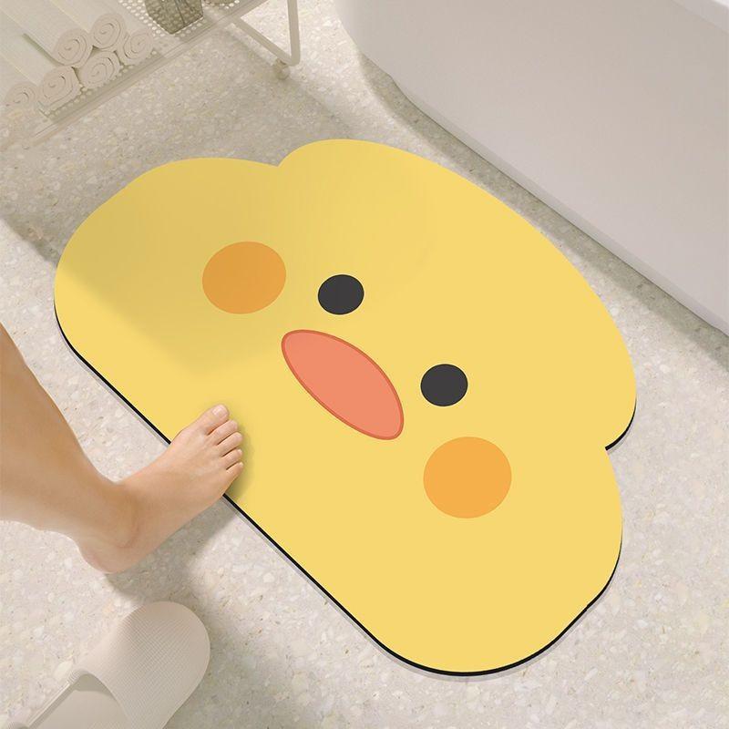 マット レディース 浴室 玄関 珪藻土 吸水 速乾 滑り止め アニマル柄 かわいい ポリエステル繊維