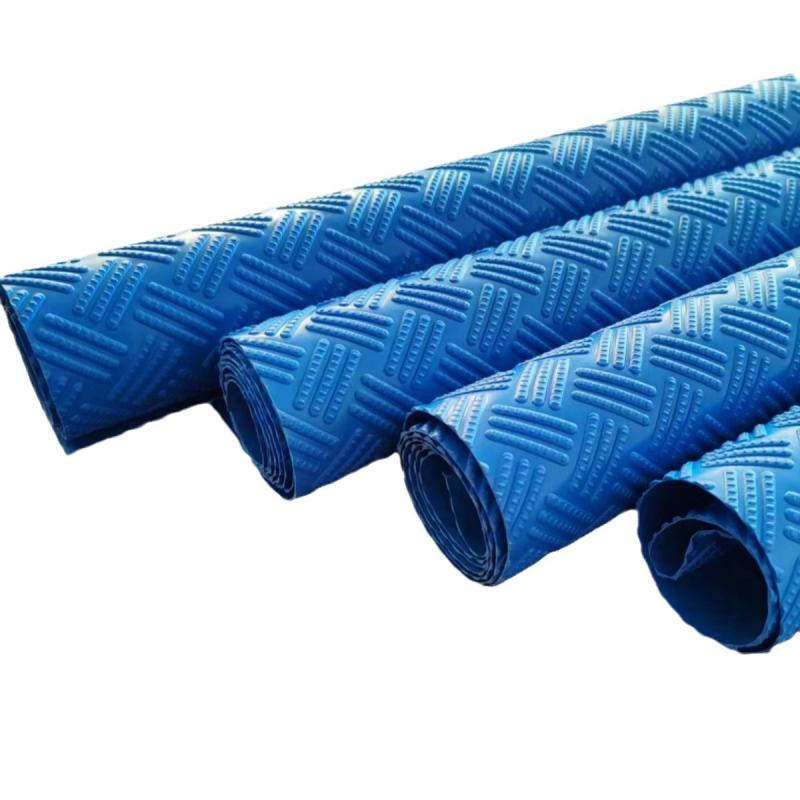 マット レディース メンズ PVC オックスフォード 滑り止め プール 階段 キッチン 梯子 美観 止水 湖ブルー ブルー グレー 波状 水波 人字 円形(x2...